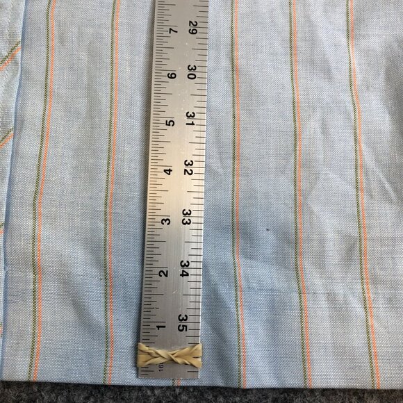 Carol Brent Vintage Work Shirt Dress 7 8 Blue Orange Button 60s 70 Made Japan - Picture 5 of 12